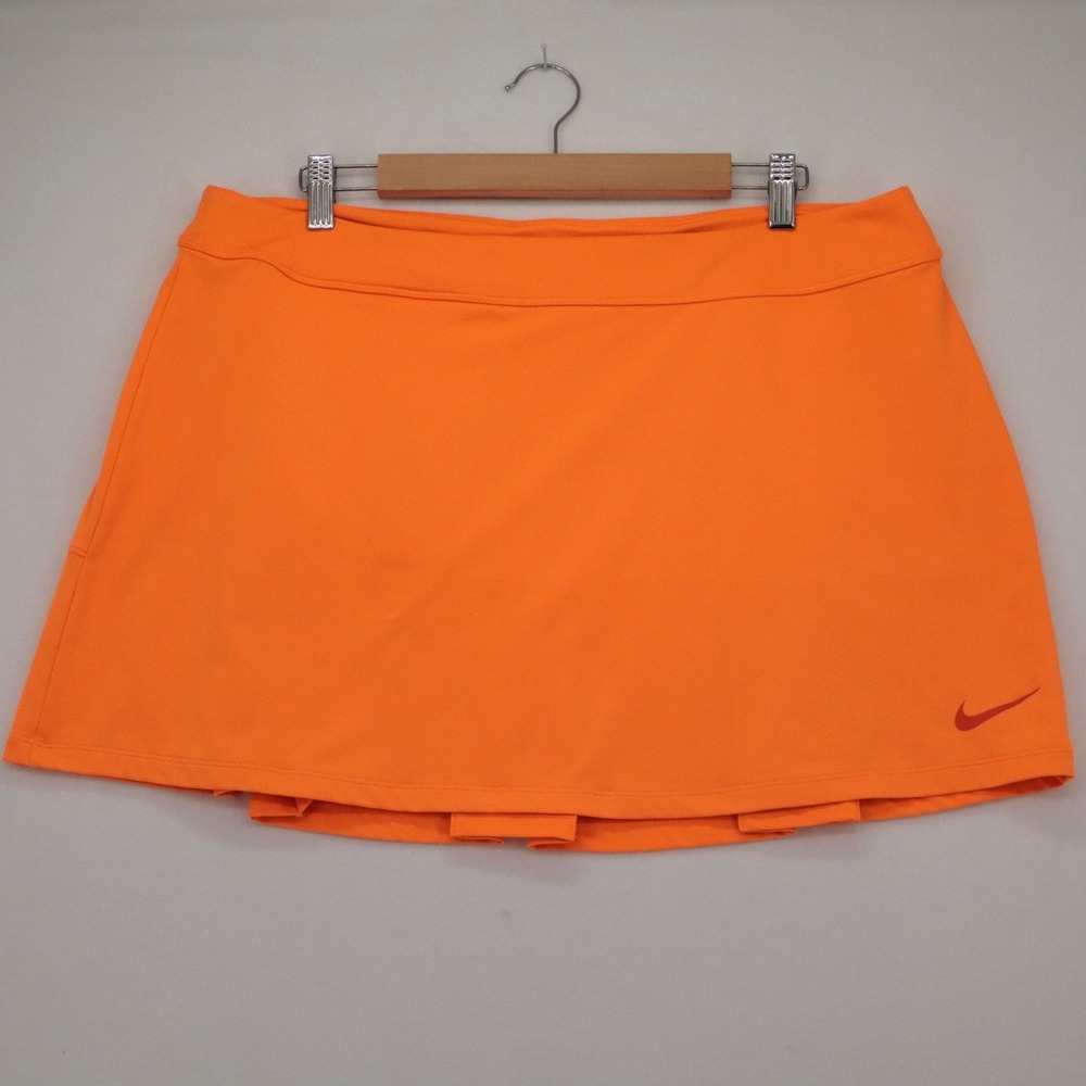 Nike Golf Tour Performance Dri-FIT Skirt Womens XL Orange Pleated Tennis Skirt